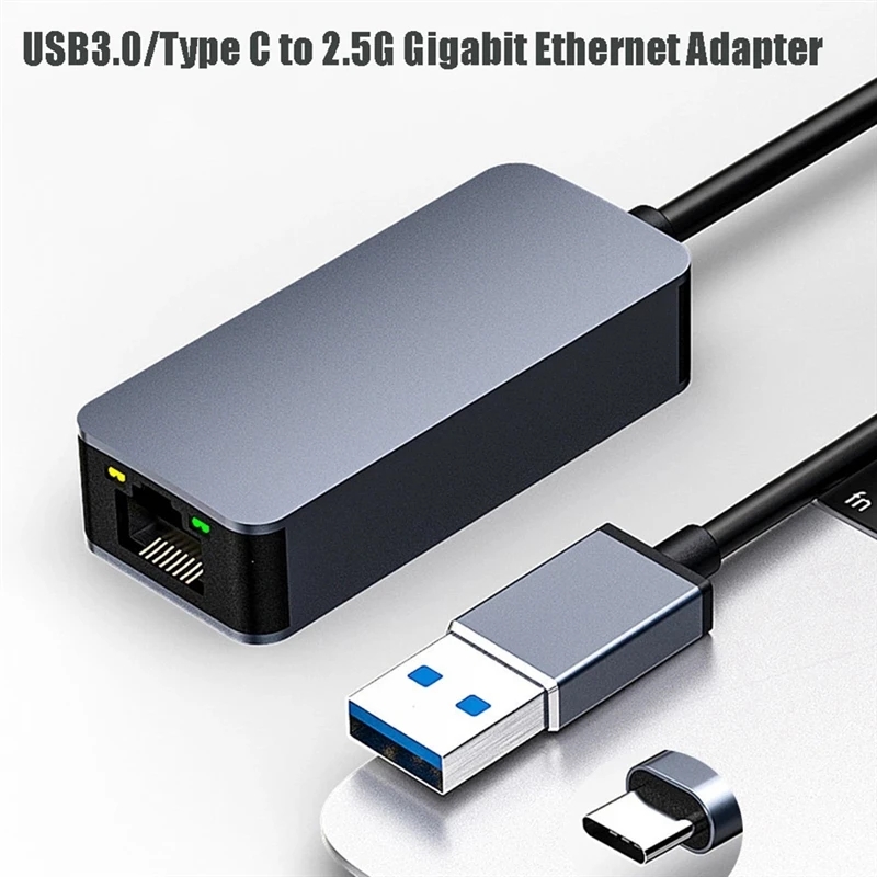 2500 MBit/s USB C Typ C Ethernet zu RJ45 2,5G USB 3,0 Kabel adapter Konverter LAN Netzwerk Hub für Windows 7/Mac für PC Laptop