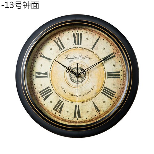 Grande montre murale Vintage américaine Horloge murale en métal salon silencieux rétro Shabby Chic horloges Horloge murale idées: Style 8 / 14 pouce