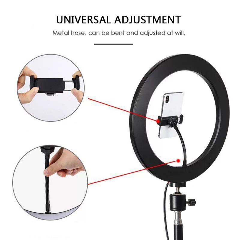 Anillo de luz LED para Selfie, iluminación circular de 20cm/26cm para fotografía, maquillaje, vídeo, con trípode regulable, soporte para teléfono, lámpara de relleno