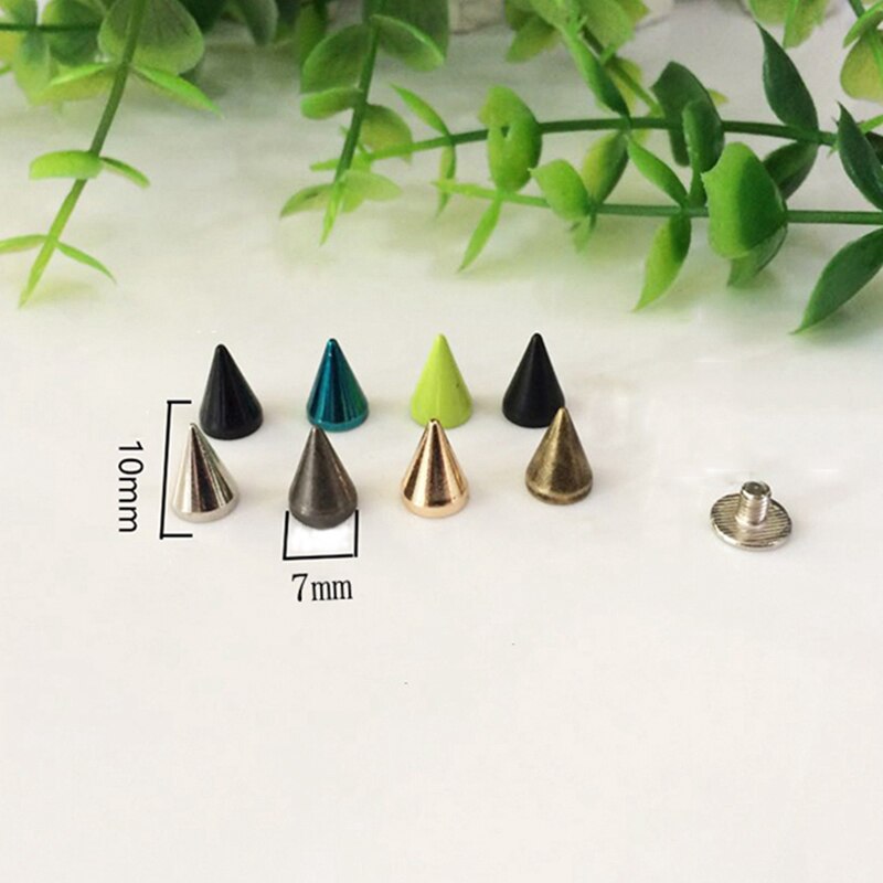 7.5-10Mm Kleurrijke Messing Spikse Garment Rivet Studs Met Schroeven Voor Wrap Riem Tas Hoed Armband Lederen Carft diy Accessoires