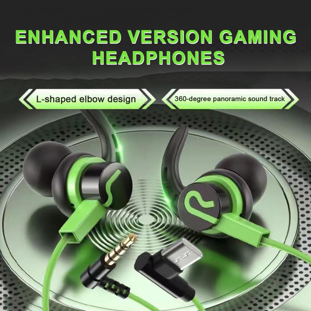 Wired Headphone 3.5mm/Type-C E-sports Headphones Stereo Sound Music In-ear Earphone with Mic Shark Fins Gaming Headset
