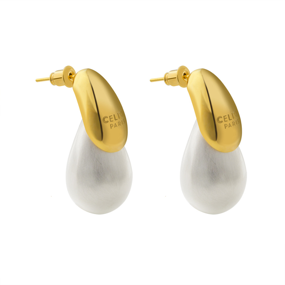 Boucles d'oreilles goutte d'eau transparentes pour femmes, plaquées or, élégantes, modernes, de , bijoux de fête,: PLAQUÉ ARGENT