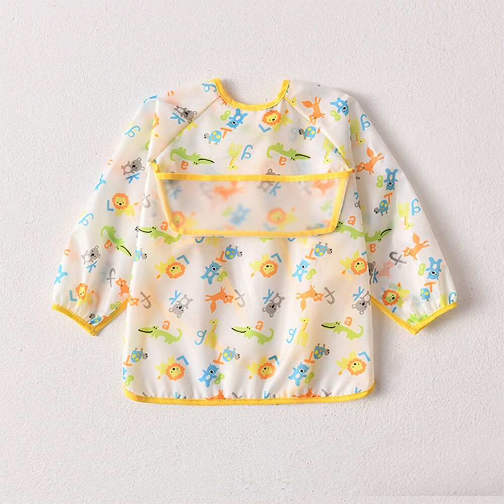 Schattige cartoon baby slabbers waterdichte kleurrijke baby slabbers met lange mouwen kinderen schort met lange mouwen overall voedingsslabbetjes: 6 / L 3-4y