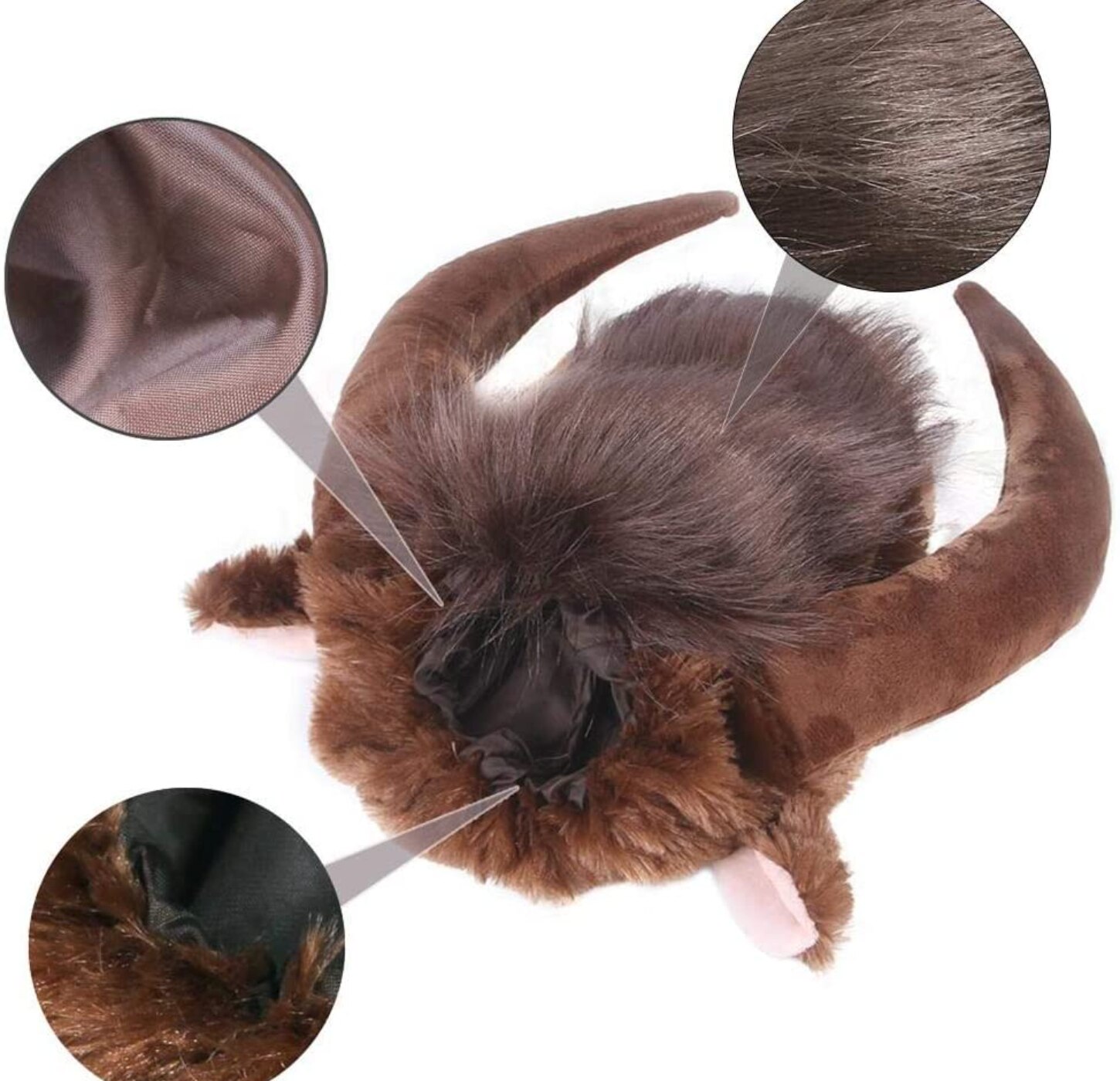 Lvtubanlv Huisdier Kostuum Hond Novelty Koe Hoed Hoofddeksels Met Elastische Band Hond Kat Grappig Ox Jaar Hoed Pet Zacht Pluche koe Hoorn