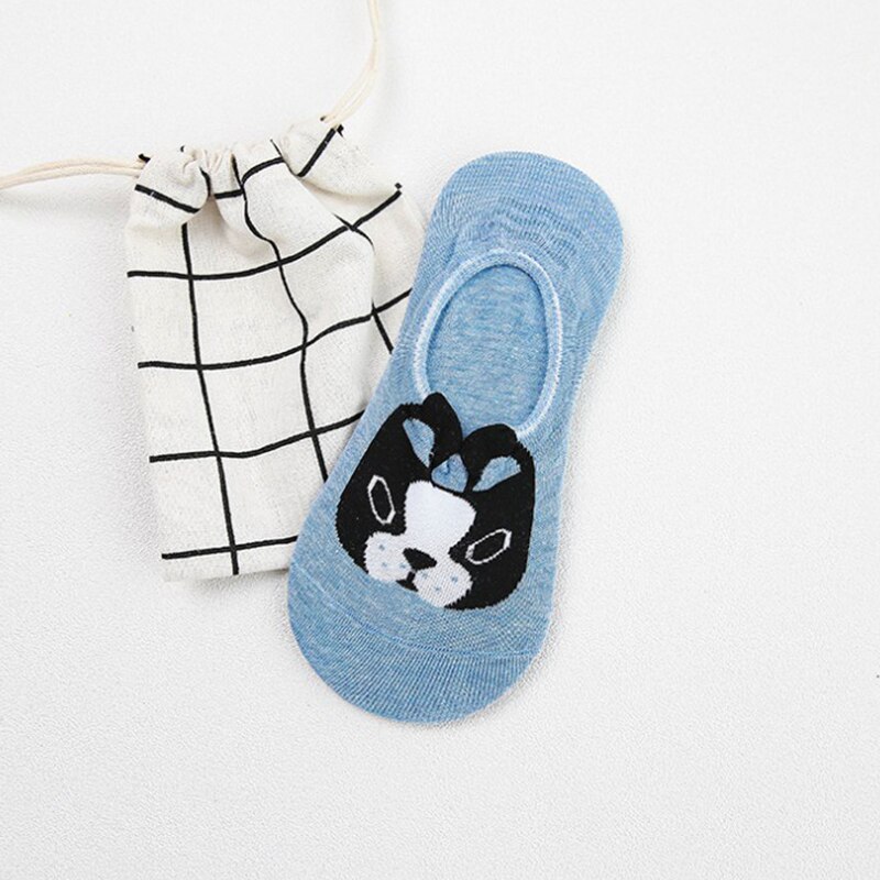 Cute Doggy Antiskid Socks Super addorableWomen Cute Doggy Antiskid Socks Super Addorable Shallow Mouth Invisible Socks Invisible: 01