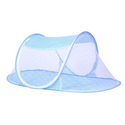Baby outdoor tent child baby foldable free installation bottom encryption zipper yurt bracket mosquito net: blue