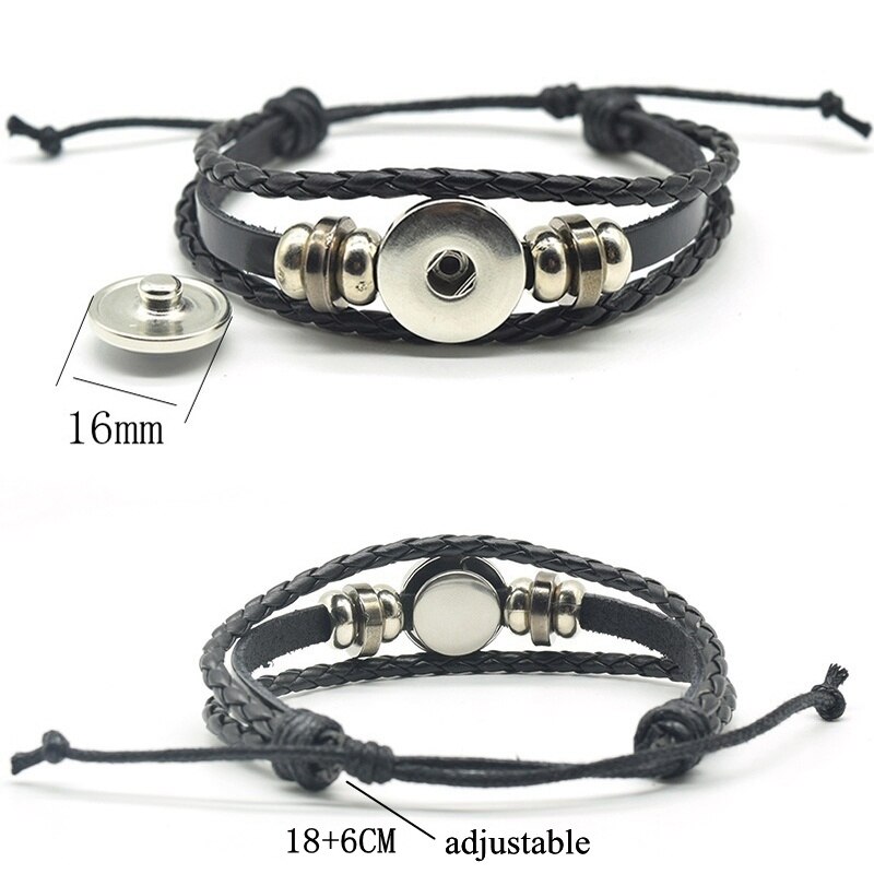 Triple Moon Goddess Bracelet Men Gothic Braided Leather Bracelet Witchcraft Accessories