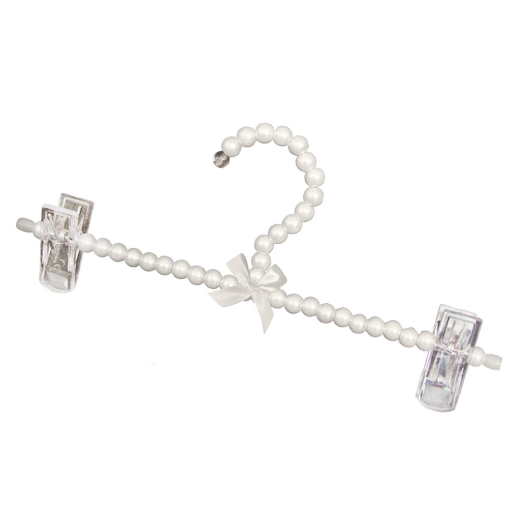 30cm Premium Metal Clothes Hangers Covered in Pearl Beads Trousers Dress Holder with Clip