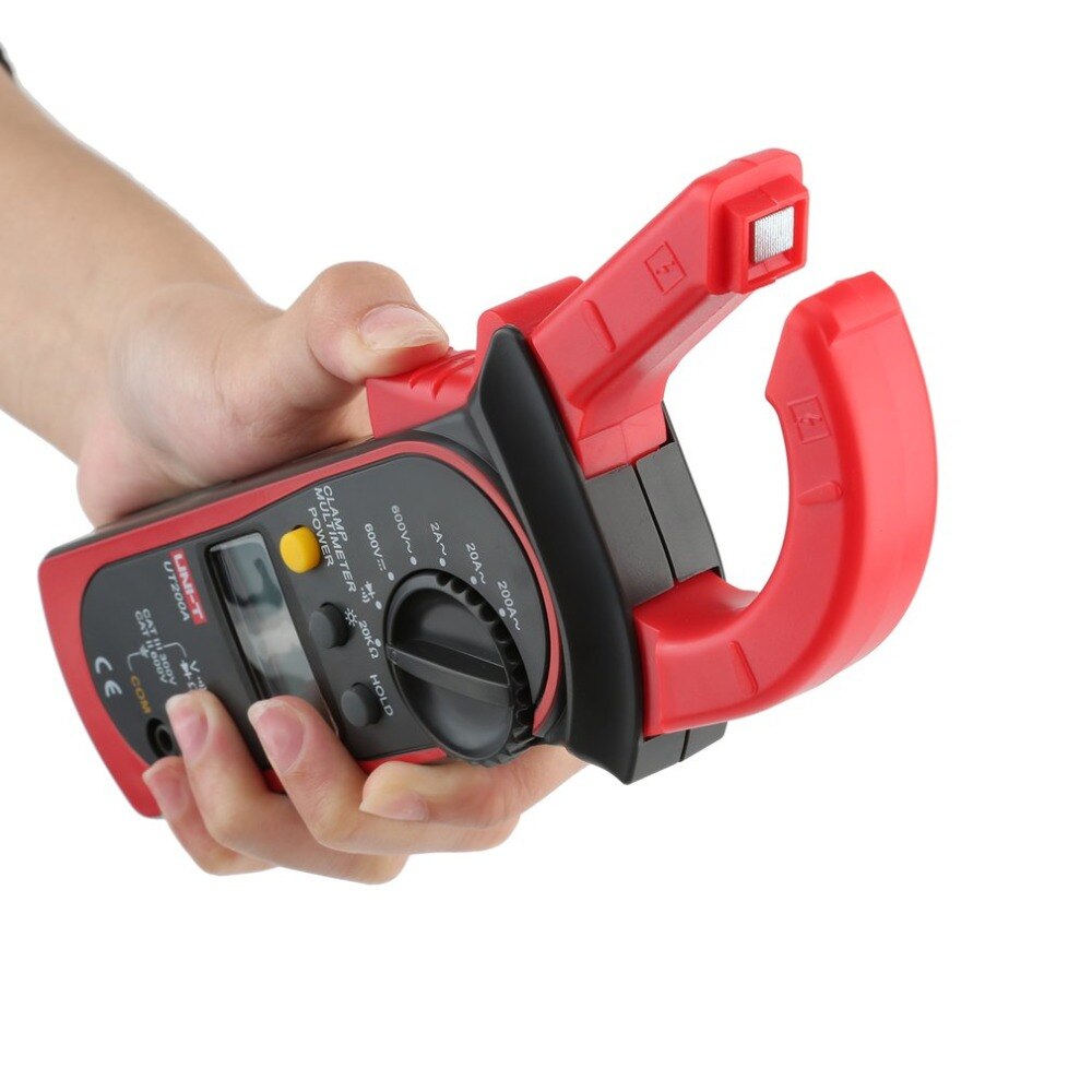 UNI-T UT200A Digital Clamp Meter Multimeter Current AC/DC Voltage Resistance Tester Ohm DMM Voltmeter AC Ammeter LCD Backlight
