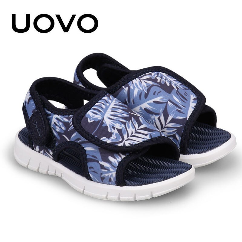 Barn sommar strandskor uovo enkla lättviktiga bekväma pojkar flickor sandaler storlek 23-31 småbarnsskor blå ros