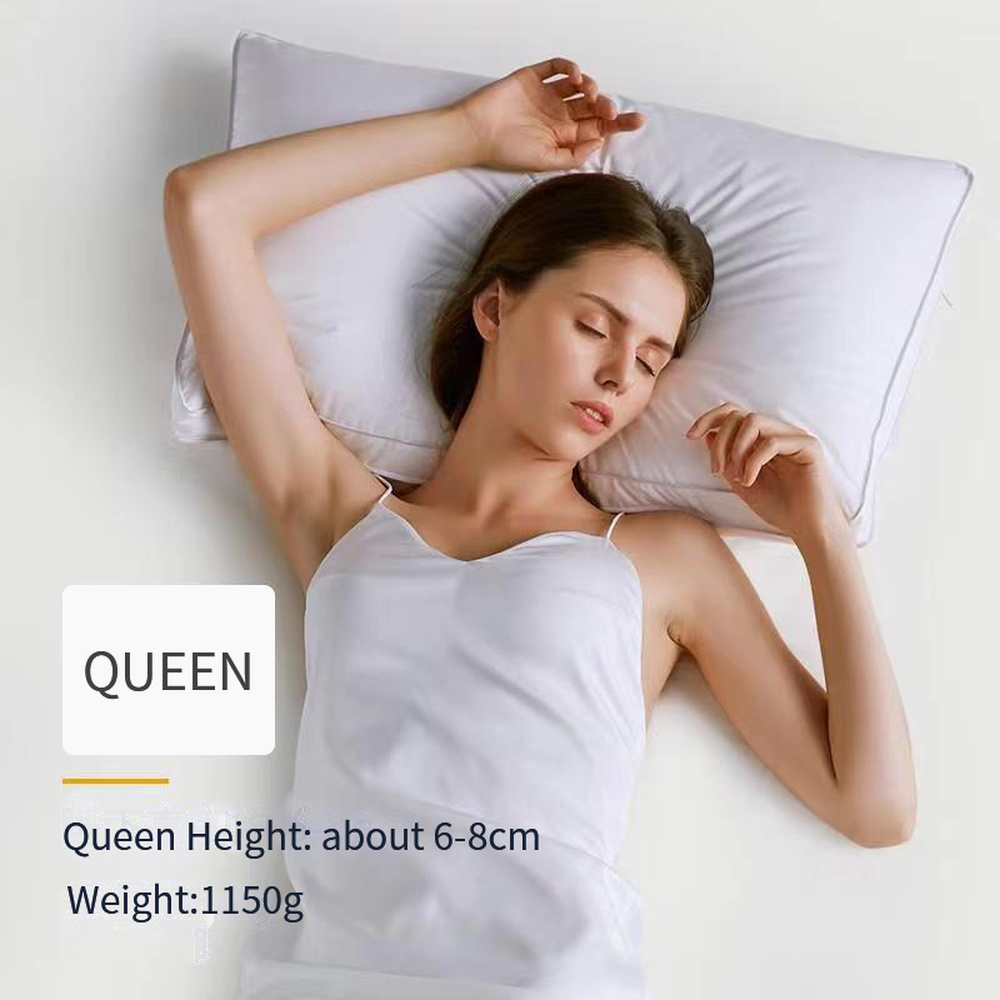 Oreiller en pur coton pour hôtel 5 étoiles, coussin en tissu de plumes douces, coussin de lit, soutien du cou, pour dormir, 48x74cm, 100%