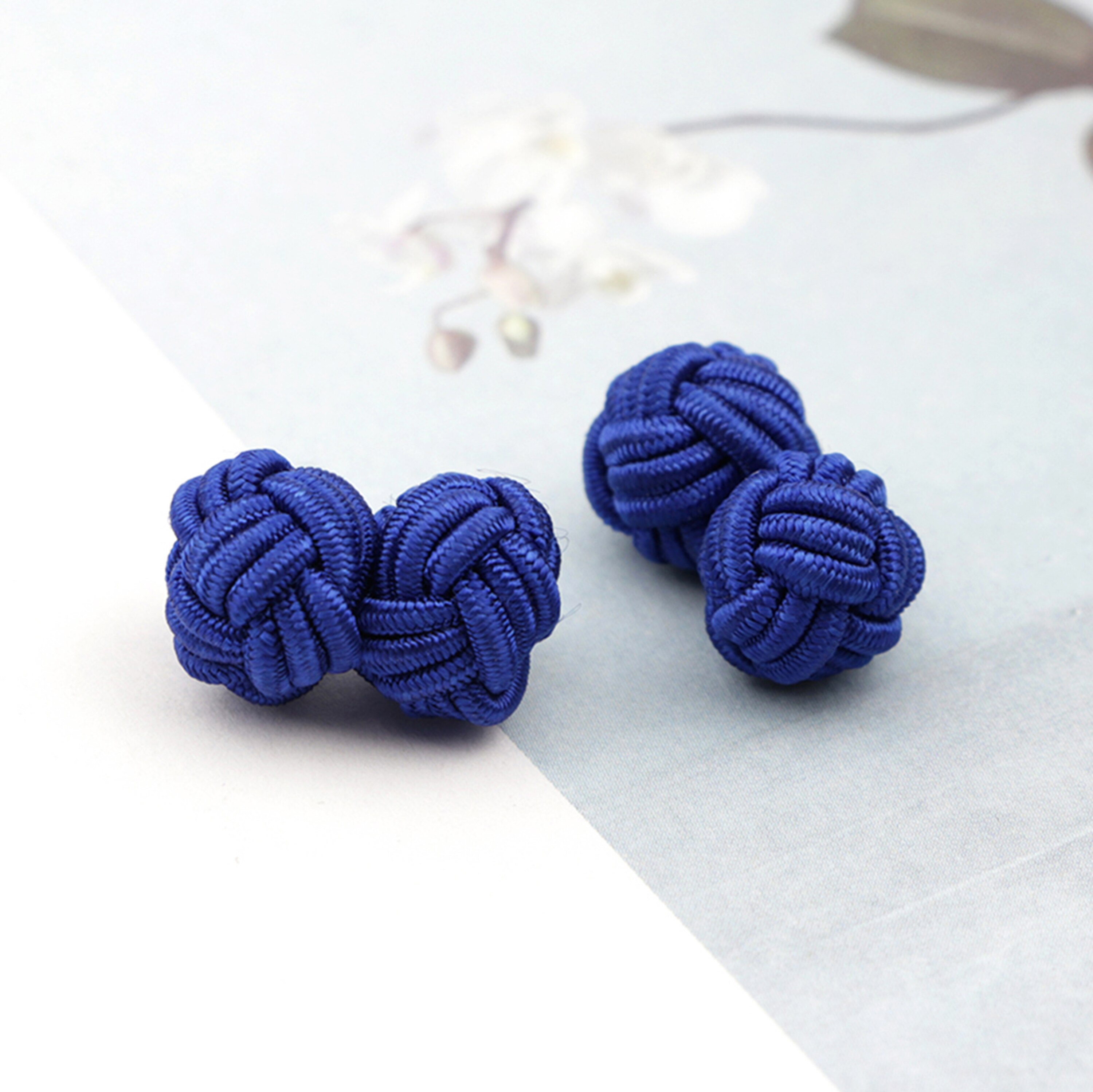 Kleurrijke Dubbele Touw Bal Knoop Manchetknopen Effen Kleuren Gevlochten Handgemaakte Elastische Upscale Mannen Klassieke Manchetknopen Voor Mannen
