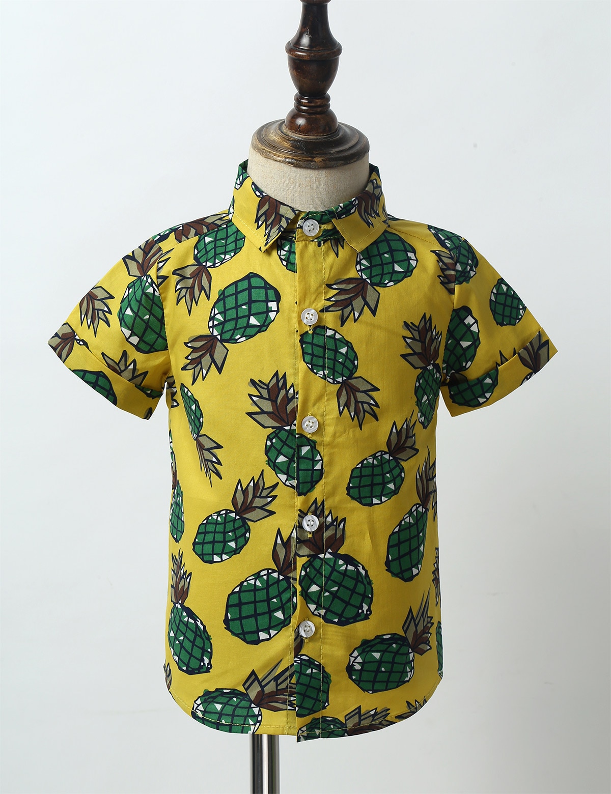 Camicetta da neonato a maniche corte camicia a maniche corte stampata ananas colletto stampato abbottonatura camicia Slim Fit per la festa Casual estiva