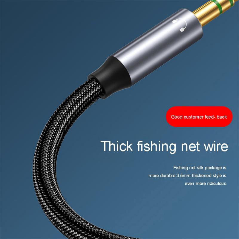 Headphone Splitter for Computer 3.5mm Female to 2 Dual 3.5mm Male Mic AUX Audio Y Splitter Cable Headset to PC Adapter 0.35M 1M