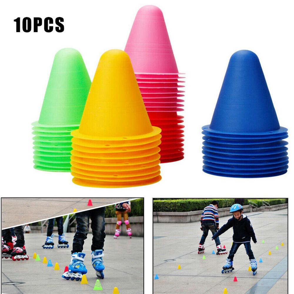 10 teile/los Kunststoff skaten Marker Zapfen FußBall Rollen Sport Ausbildung Slalom Rolle Ausrügestochen Schlittschuh Haufen Kennzeichnung Tasse