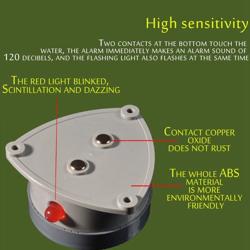 Kelder Water Lek Detector Alarm, Overstroming Sensor Voor Water Lekdetectie, 110DB, Draadloze, waterdicht En Batterij-aangedreven,