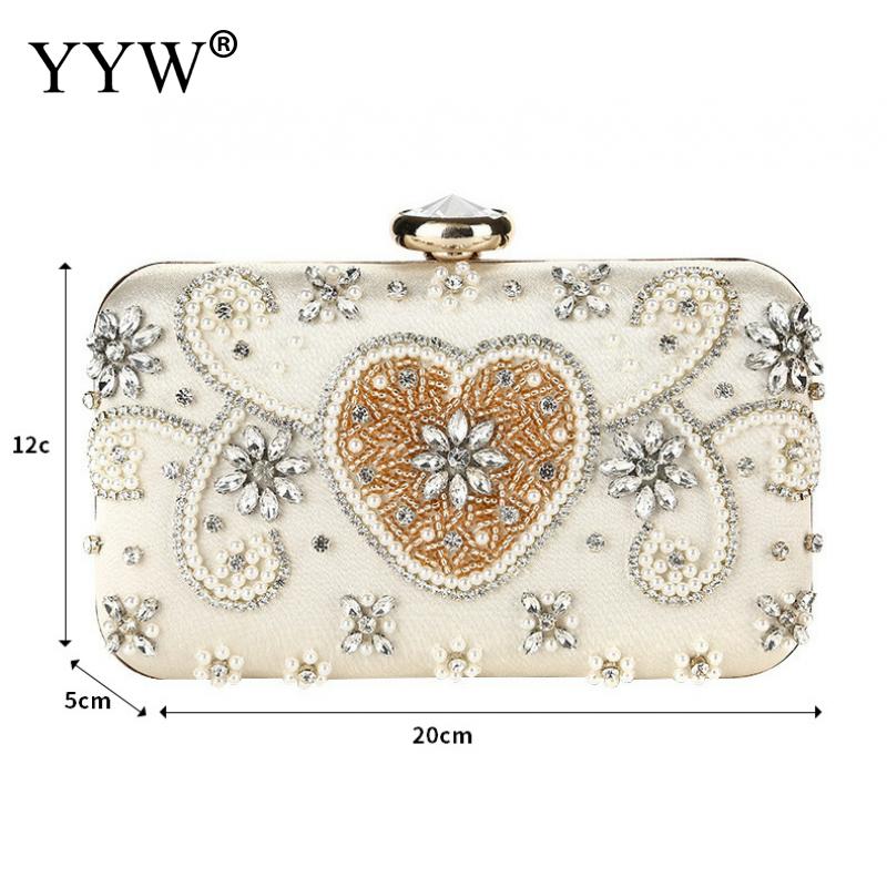 Saco de Embreagem Pérola de Noiva de Cetim branco Do Sexo Feminino Com Flor de Strass 2019 Embreagem do Sexo Feminino Champanhe À Noite Bolsas Artesanais Elegantes