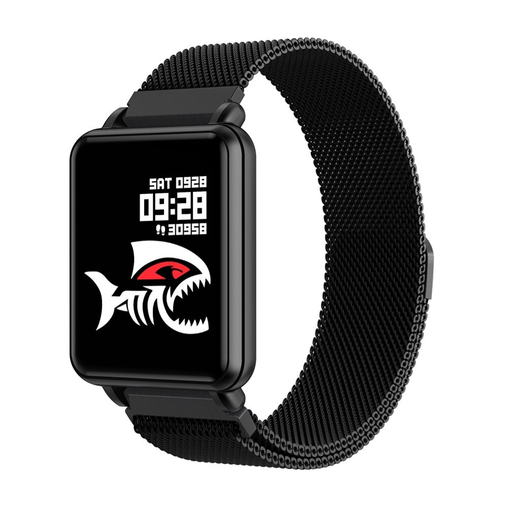 Land 1 1.3Inch Full Touch Screen IP68 Waterproof Bluetooth Sports Smart Watch: Black Steel