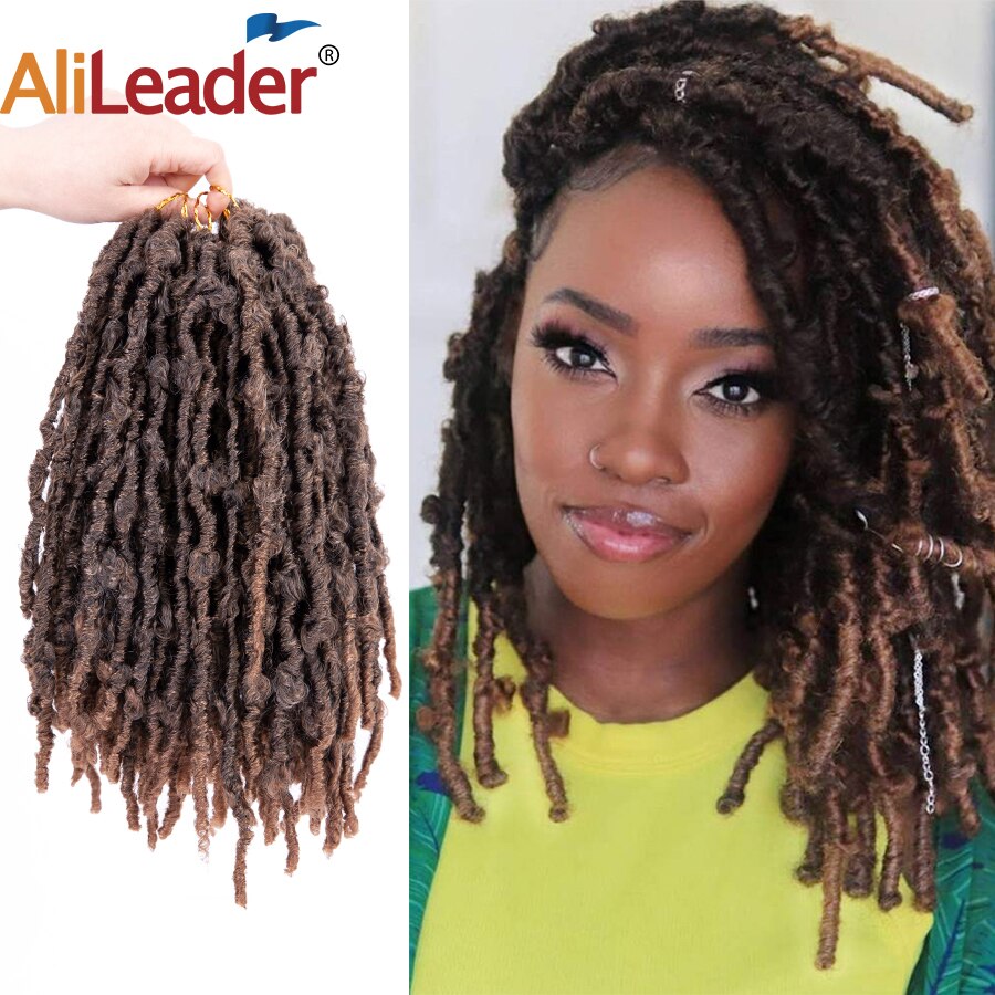 Alileader – Faux cheveux synthétiques au Crochet, 12 pouces, mèches de papillon ombrées