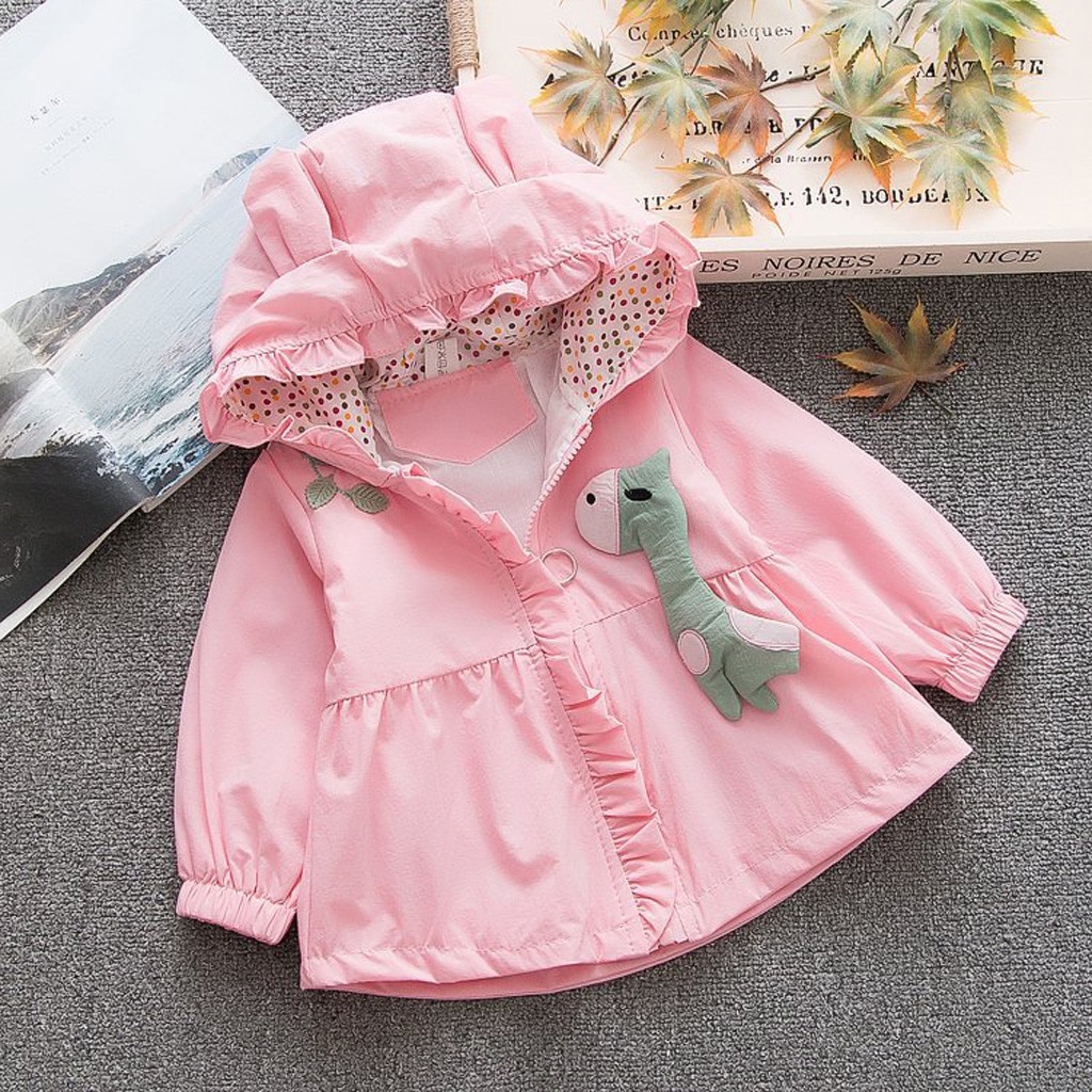 Autumn Winter Coat Jackets Toddler Baby Kids Girls Coat Cat Ear Cartoon Hooded Windproof Outwear Zipper Casual Clothes D21#