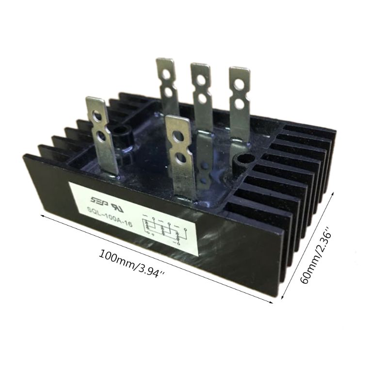 3-Phase Diode Bridge Rectifier 100A 1600V Voltage Full Wave Silicon High Power B95A