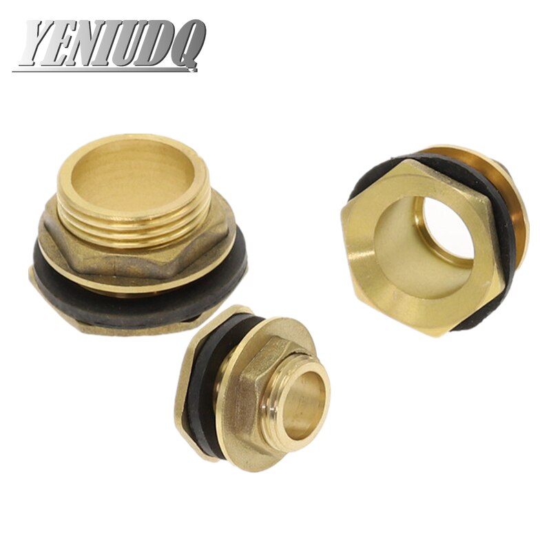 Adaptador para tanque de peixes, 1/4 ", fio masculino, tubo de latão, chave solta, encaixe, porca de encaixe, água conector de cobre para juntor do tanque