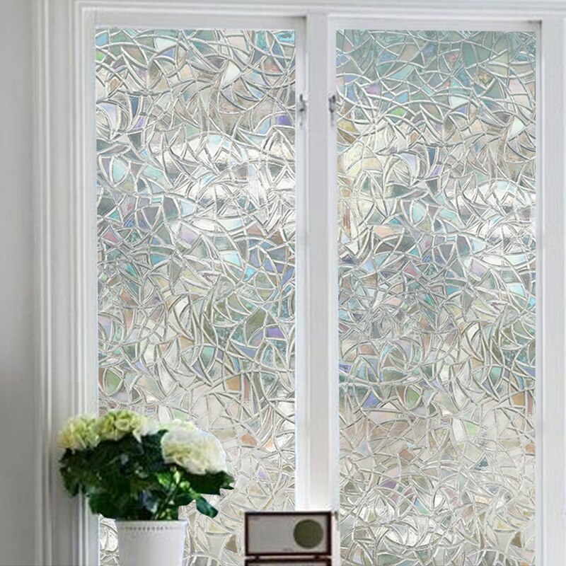 100cm*45cm Transparent Self-adhesive Wallpaper PVC Geometric Window Glass Door Stickers