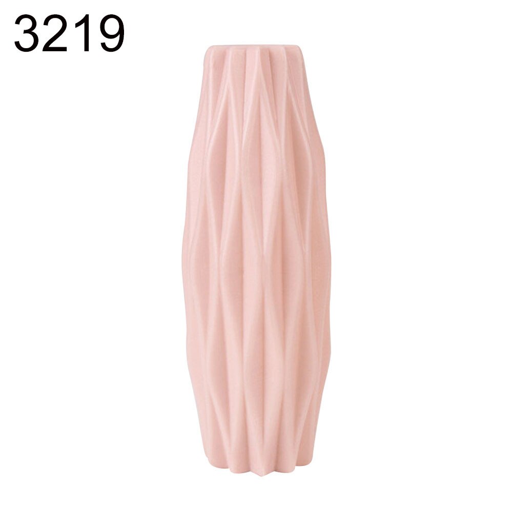 Plastic Shatter-proof Flower Pot Vase Study Room Hallway Home Wedding Decoration Unique Vase European Vase Decoration: Pink 3219