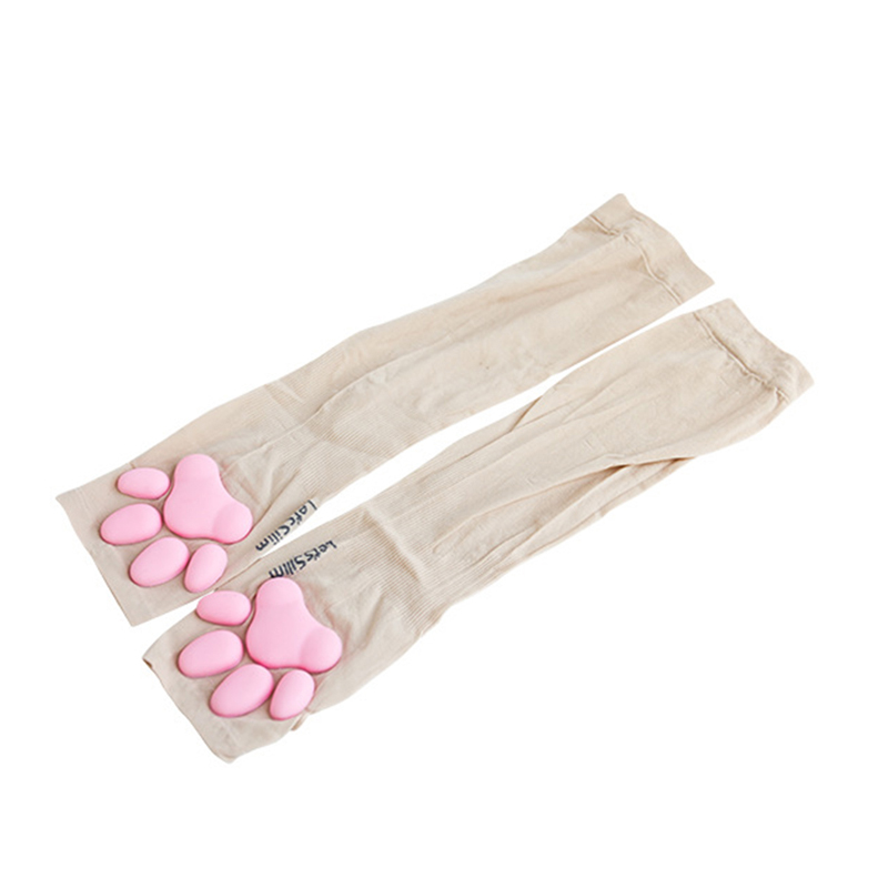 Guantes de silicona 3D con forma de Pata de Gato para mujer, guantes sin dedos, para Cosplay, Navidad y Halloween: 05