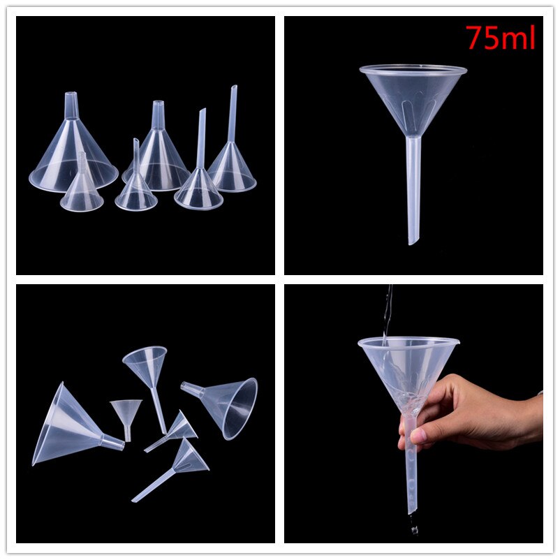 1Pcs 1/2 "75 Ml Mond Dia Laboratorium Transfer Parfum Mini En Duidelijke Witte Plastic Filter Trechter