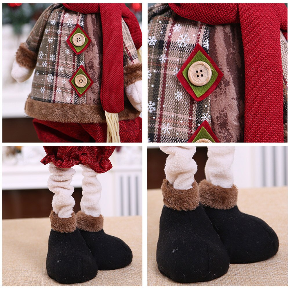 Weihnachten Teleskop Puppe Santa Schneemann Elch Ornament Fenster Dekoration Schneeflocke Gitter Kleidung kurze Hose Mittel Größe