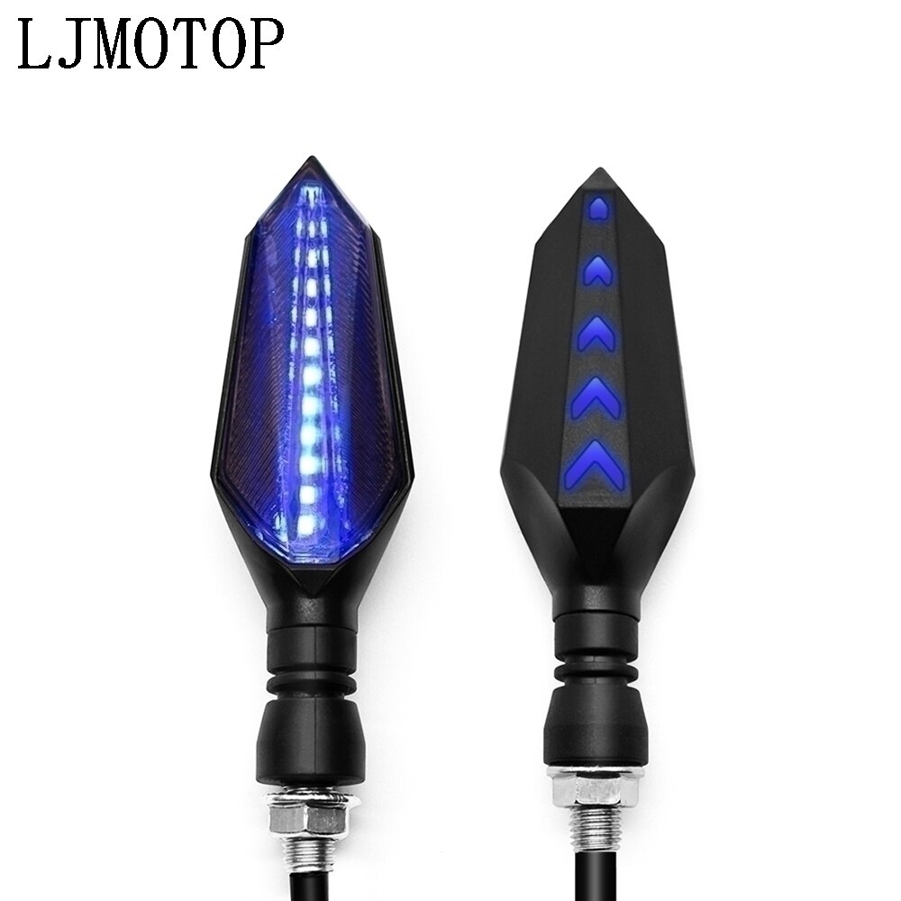 Universal 12 Led Motorfiets Richtingaanwijzers Moto Achterlichten Signal Lamp Voor Kawasaki/Honda/Suzuki/Yamaha/Ducati: 1 pair blue-blue