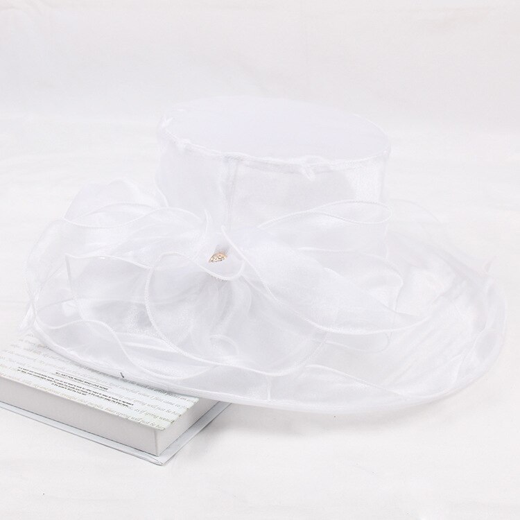Chapeaux de mariage pour femmes chapeau mariage femme accessoires de mariage fascinators pour mariages chapellerie de mariée mariée chapeau de soleil: WHITE
