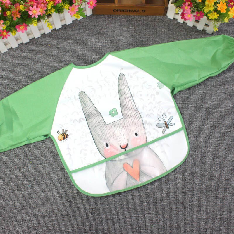 Cute Baby Bibs Waterproof Long Sleeve Apron Children Feeding Smock Bib Burp Clothes Soft Eat Toddler Baberos Bavoir