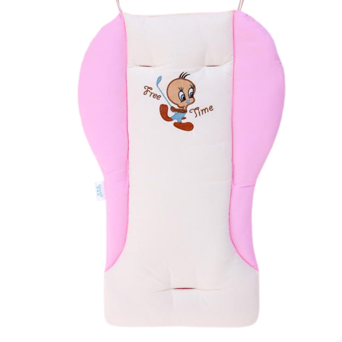 Cochecitos de dibujos animados para bebé, almohadilla, carrito bordado transpirable, algodón, cómoda, cojín Reversible para silla: D