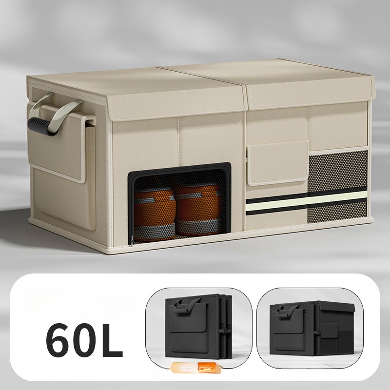 Large Capacity Car Trunk Organizer 60L Foldable Car Storage Box for Camping Travel Storage Bag for Fishing Car Trunk Storage