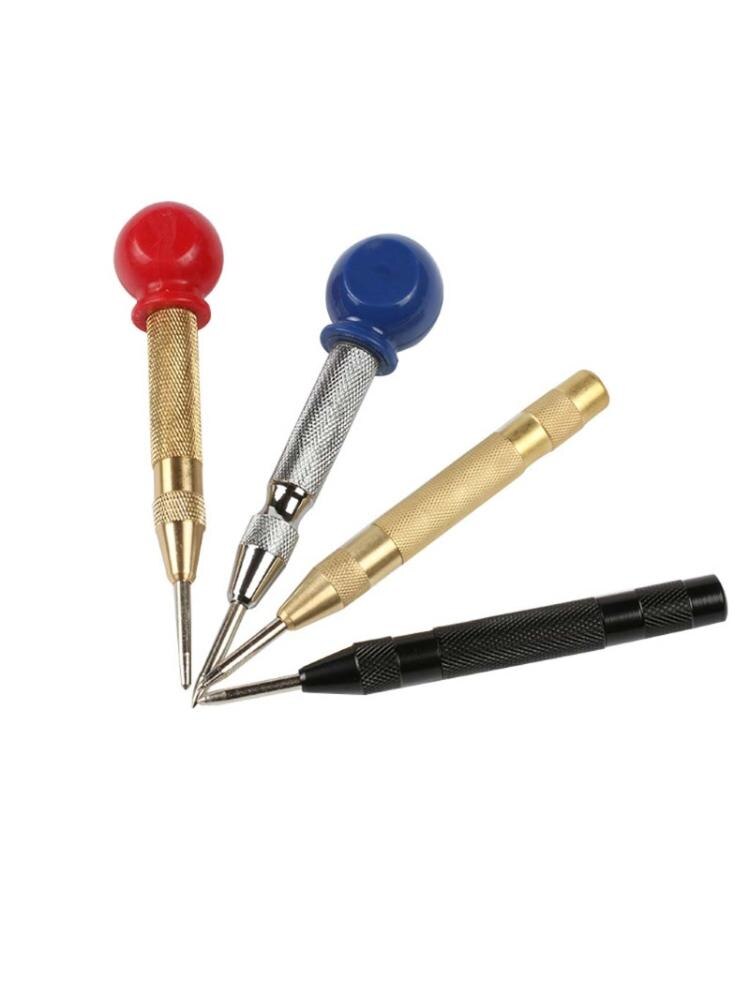 Heavy Duty Automatic Center Pin Punch Loaded Marking Holes Wood Press Dent Marker Woodwork Tool Drill Bit