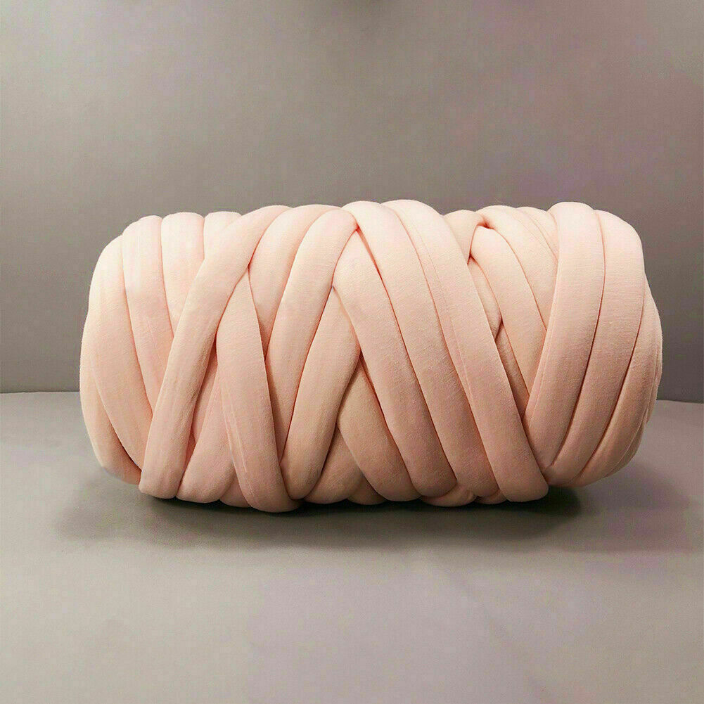 DIY ręcznie tkane koce nici rdzeniowo-spun tkaniny paski gruby koc z wełny materiał można prać w pralce bez kłaczków: Camo Pink-500