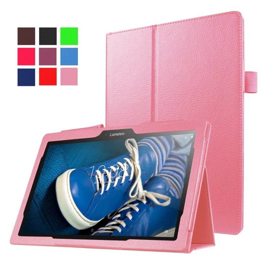 Folding Tablet Case for Lenovo TAB 3 10 Business Plus TB-X103F TB3-X70F/L Stand Cover for Lenovo Tab 2 A10-70F/L A10-30F/L X30F: Pink