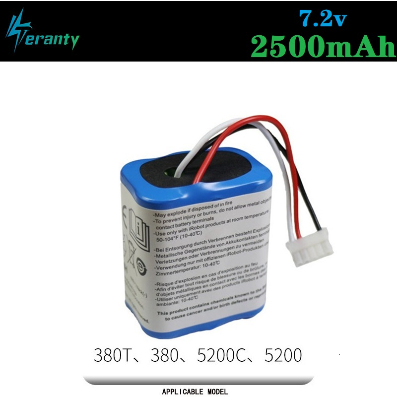 Original 7,2 V 2500mAh Batterie für iRobot Roomba Braava 380 380T Minze 5200c Ni-Mh 2500mAh 2.5Ah 7,2 v akku 1Stck