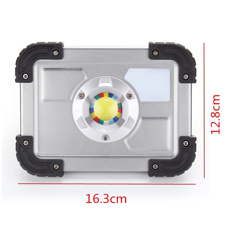 LED Reflector 20w USB charging Floodlight LED Spotlight 18650 Rechargeable Battery Powered Portable Led searchlight camping
