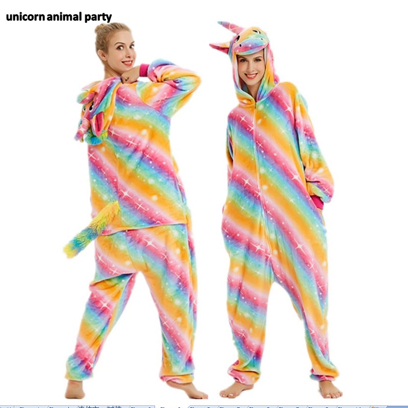 Kigurumi Onesies Cosplay Colored unicorns halloween Christmas Party Pyjamas costumes carnival costume hoodies