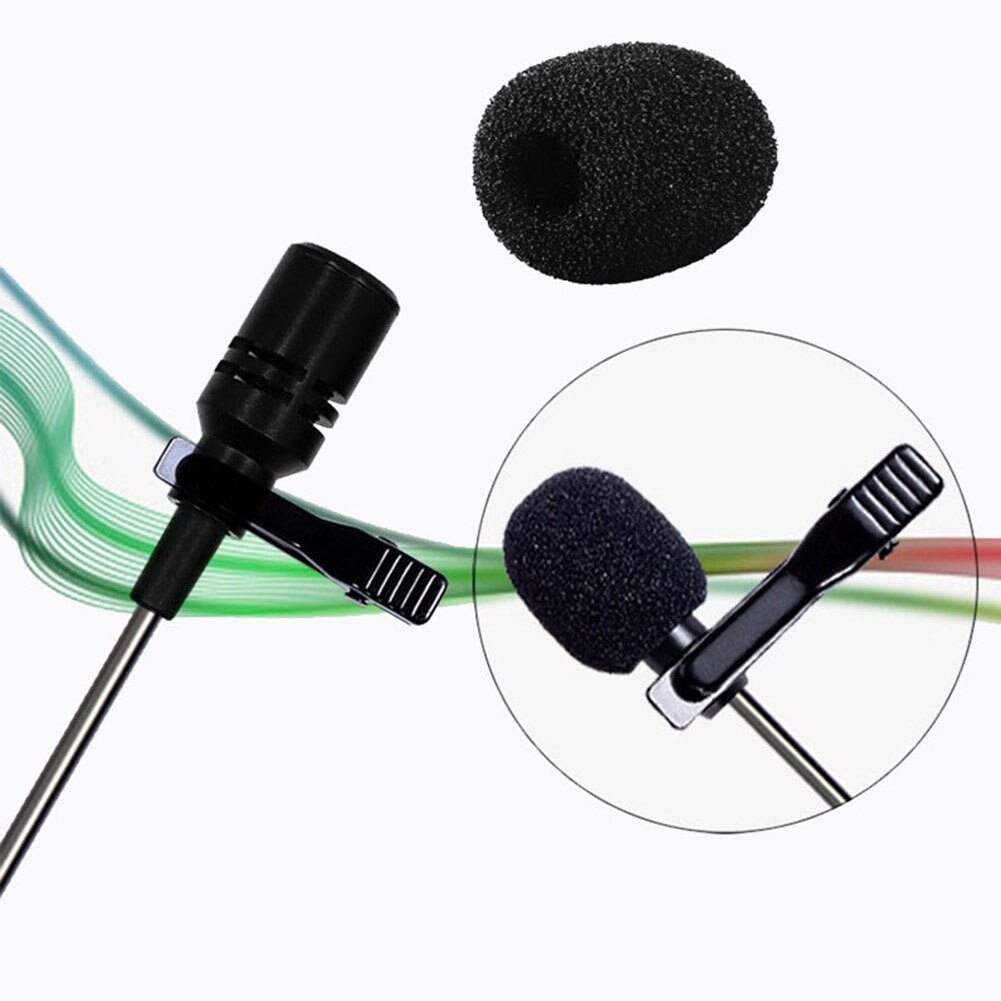 Portable External 3.5mm Jack Clip on Lapel Lavalier Microphone For Phone Handsfree Wired Condenser Mic For teaching Speeching