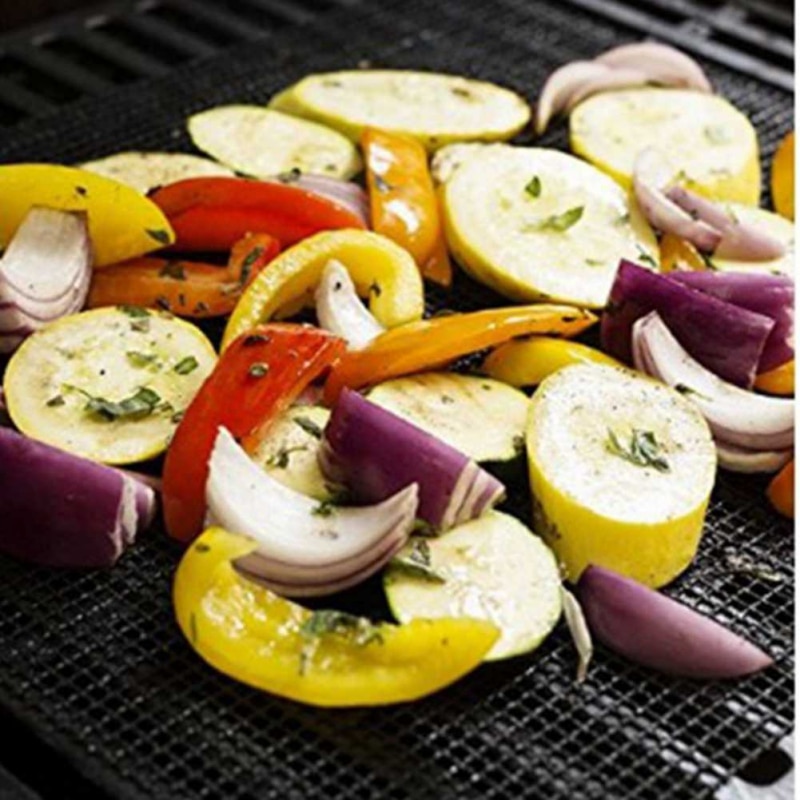 Genanvendelig non-stick cross wire dampende grillstativ bbq grill mesh ovn netto carbon grill