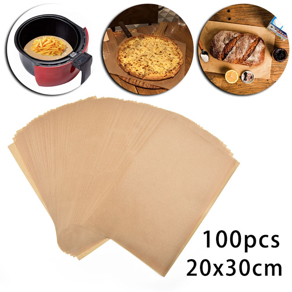 100PCS Baking Paper Sheets Precut Unbleached Non-Stick Bread Pastries Cakes