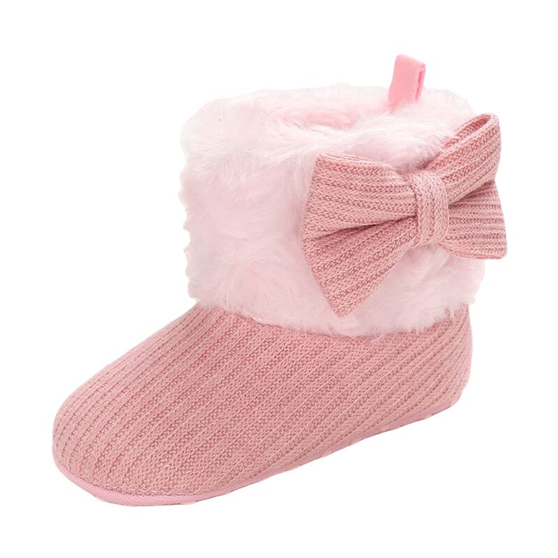 Winter Baby Strik Warm Boot, Effen Kleur Zachte Comfortabele Mooie Anti-Slip Prewalker Baby Schoenen