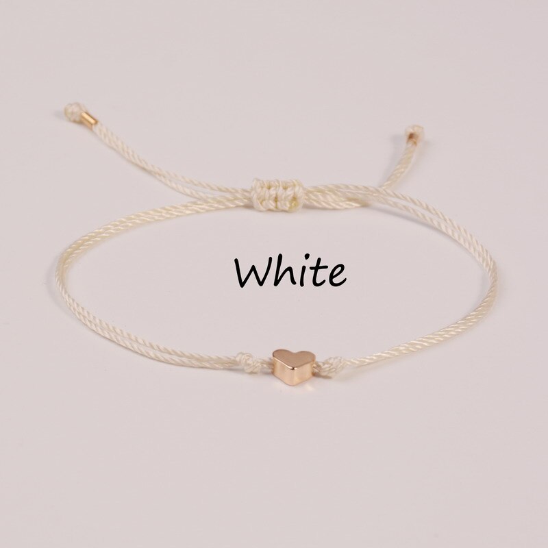 Kleurrijke Verstelbare Hart Handgemaakte Wax String Wens Armbanden & Bangles Vriendschap Armbanden voor Vrouwen Gouden Golf Sharp Armbanden: white