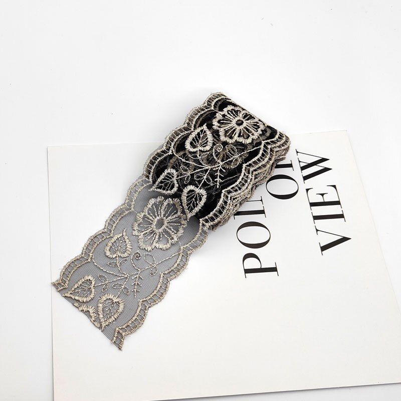 Ruban africain en dentelle brodée de 7 à 8CM de large, 1Yard, fil doré, bricolage, accessoires de cheveux faits maison: 1