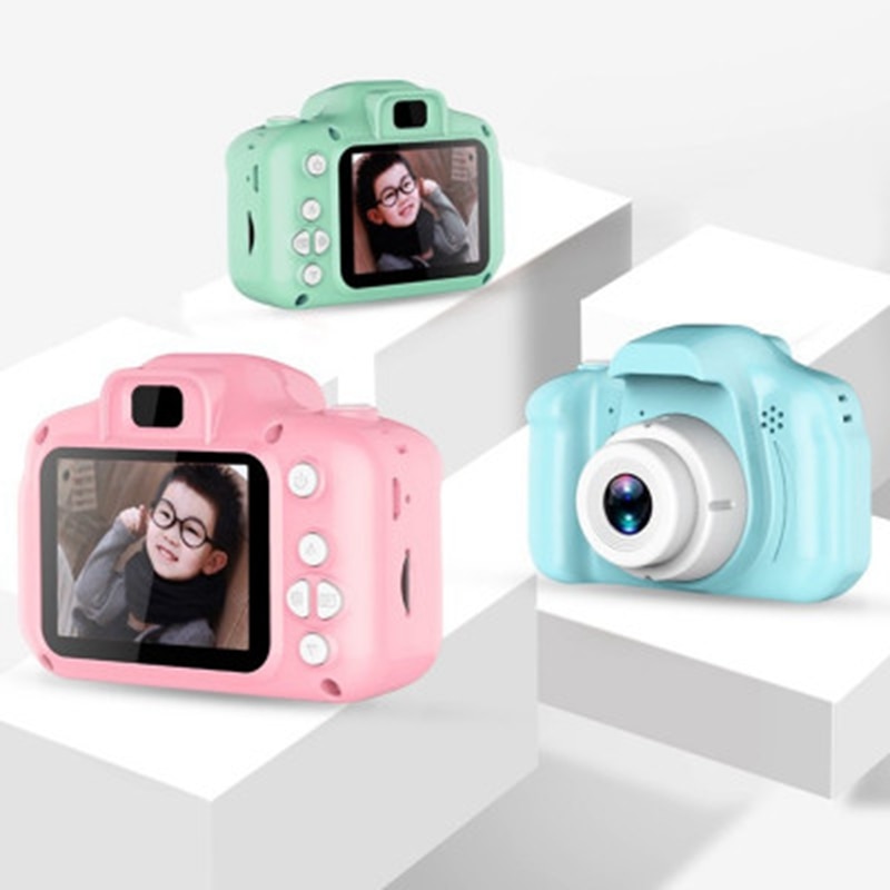 Børn mini digitalkamera legetøj til børn 2 tommer hd-skærm tegneserie søde kamera fotografering rekvisitter søde baby barn fødselsdag