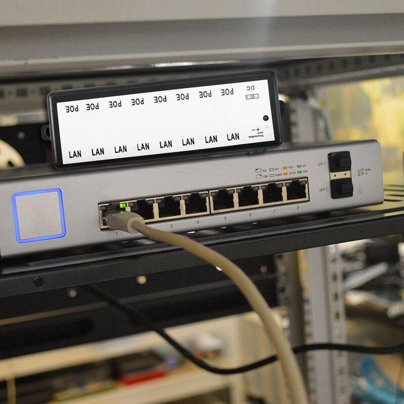 8 Poorten Poe Injector Poe Splitter Voor Cctv Netwerk Poe Camera Power Over Ethernet Ieee802.3Af